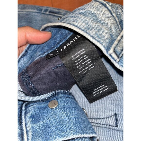 NWT J Brand Wynne High-Rise Straight Crop Jeans Size 24 Blue  Raw Hem - Picture 14 of 15